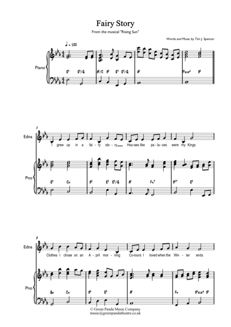Fairy Story From The Musical Rising Sun Sheet Music