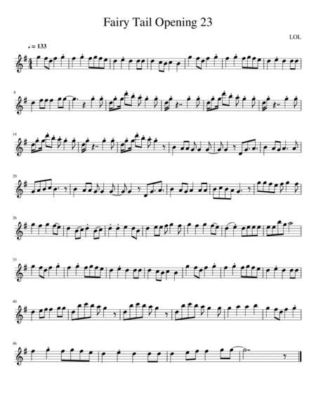 Fairy Tail Opening 23 Sheet Music