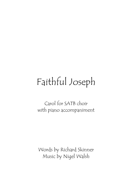 Free Sheet Music Faithful Joseph Christmas Carol