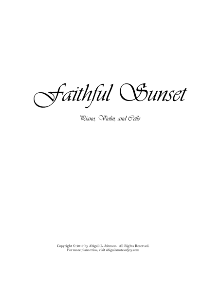 Free Sheet Music Faithful Sunset Piano Violin And Cello