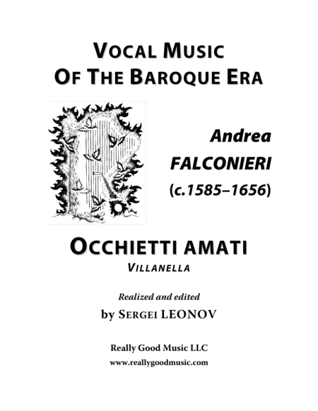 Falconieri Andrea Occhietti Amati Villanella Arranged For Voice And Piano E Minor Sheet Music