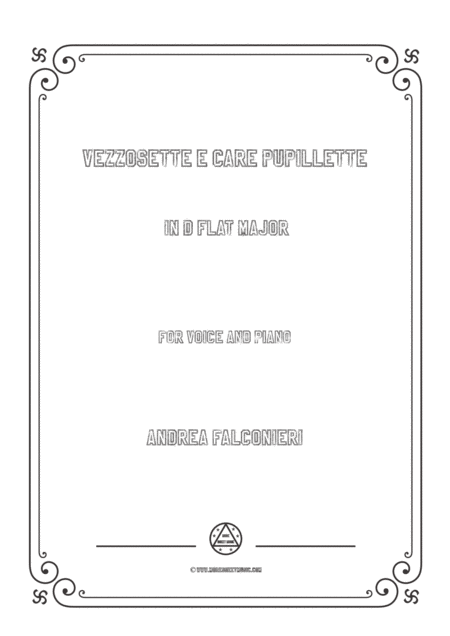 Free Sheet Music Falconieri Vezzosette E Care Pupillette In D Flat Major For Voice And Piano