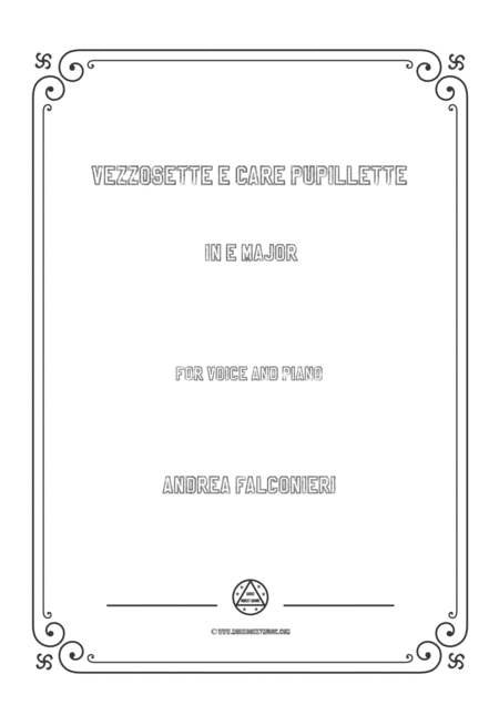 Falconieri Vezzosette E Care Pupillette In E Major For Voice And Piano Sheet Music