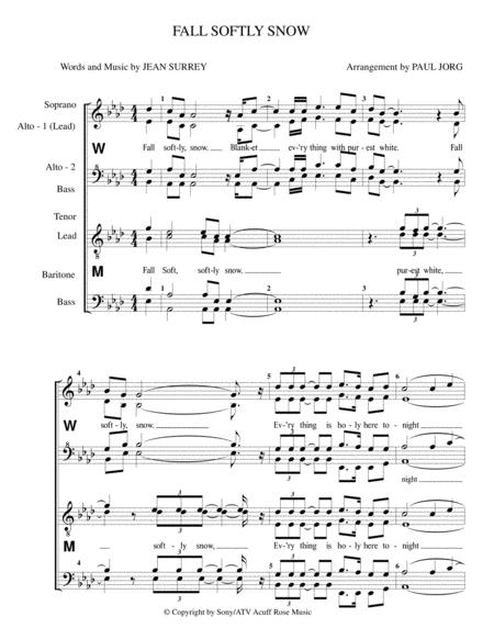 Fall Softly Snow 8 Part Mixed Voices Christmas Sheet Music