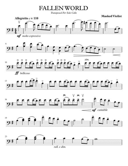 Fallen World For Solo Cello Sheet Music