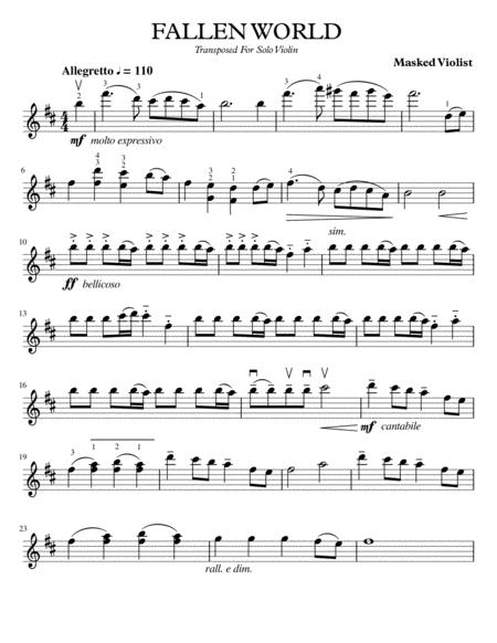 Fallen World For Solo Violin Sheet Music