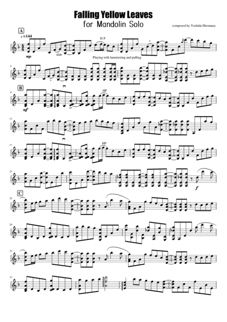 Falling Yellow Leaves Sheet Music