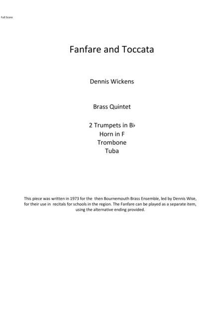 Fanfare And Toccata Sheet Music