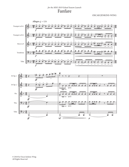 Fanfare Brass Quintet Sheet Music