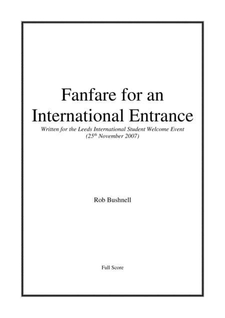 Fanfare For An International Entrance Rob Bushnell Brass Band Sheet Music