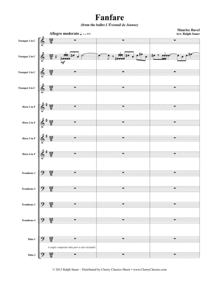 Fanfare For Large Brass Ensemble Sheet Music