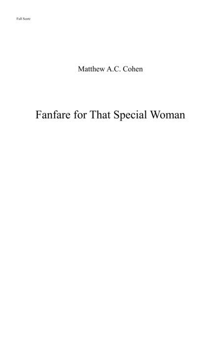 Free Sheet Music Fanfare For That Special Woman