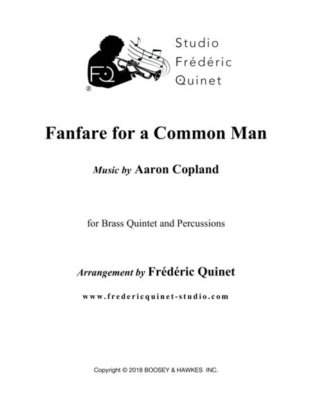 Fanfare For The Common Man For Brass Quintet Sheet Music