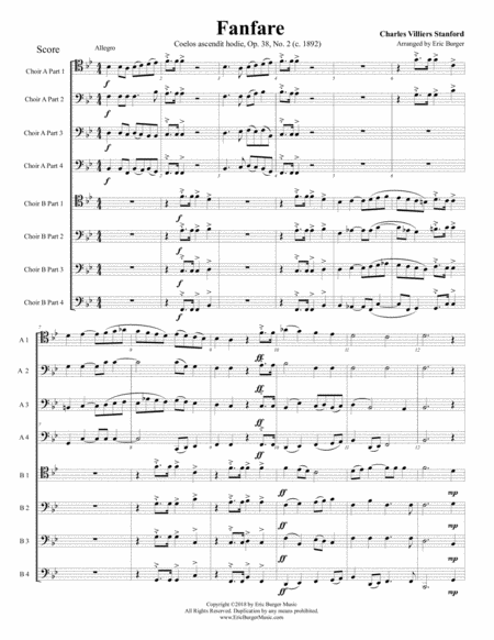 Free Sheet Music Fanfare For Trombone Of Low Brass Octet