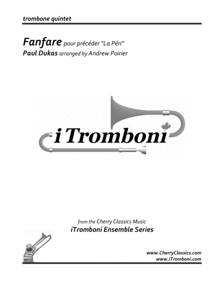 Free Sheet Music Fanfare From La Peri For Trombone Quintet