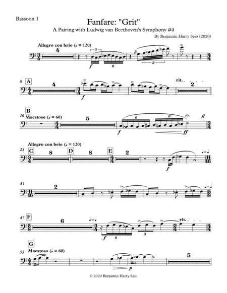 Free Sheet Music Fanfare Grit Bassoon 1