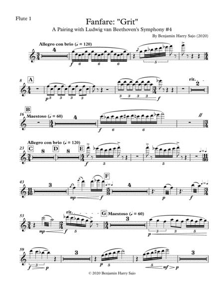 Free Sheet Music Fanfare Grit Flute 1