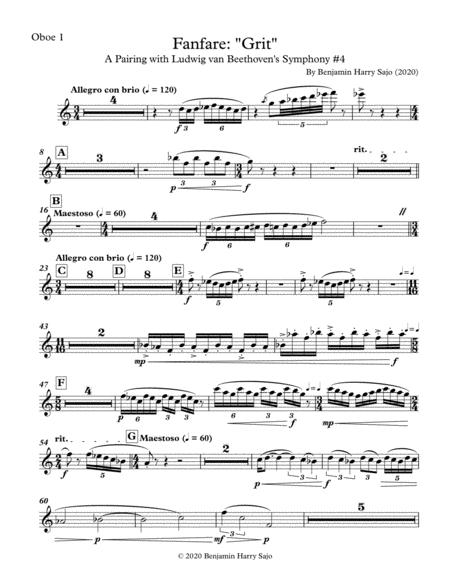 Fanfare Grit Oboe 1 Sheet Music