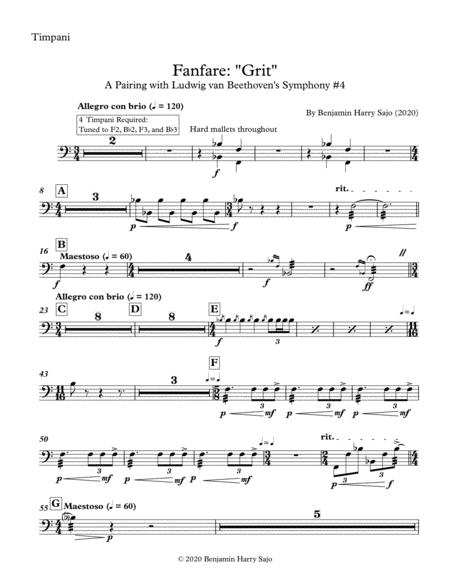 Fanfare Grit Timpani Sheet Music