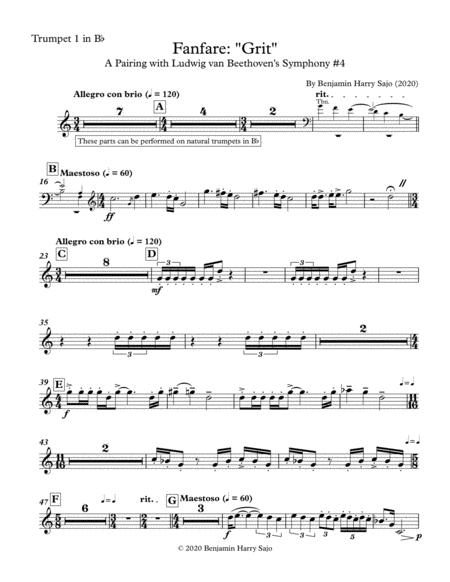 Fanfare Grit Trumpet 1 In Bb Sheet Music