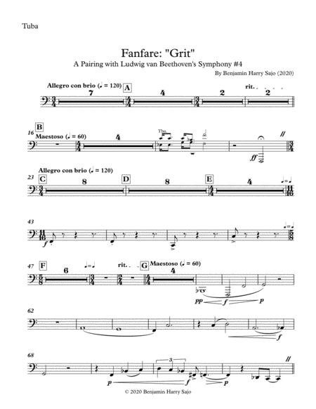 Free Sheet Music Fanfare Grit Tuba