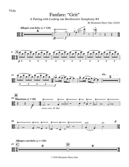 Free Sheet Music Fanfare Grit Viola