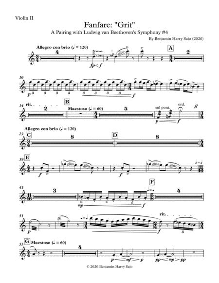 Fanfare Grit Violin Ii Sheet Music