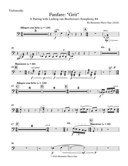 Free Sheet Music Fanfare Grit Violoncello
