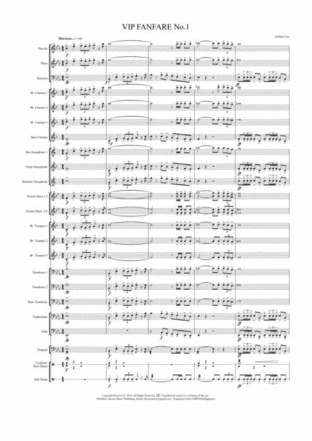 Free Sheet Music Fanfare No 1