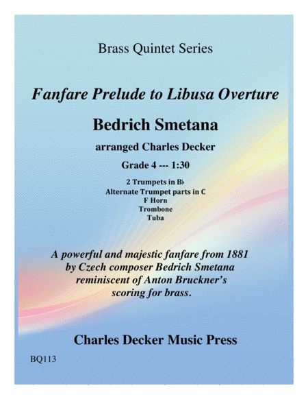 Free Sheet Music Fanfare Prelude To Libusa Overture For Brass Quintet