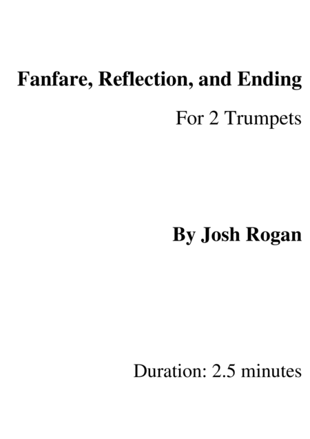 Fanfare Reflection And Ending For 2 Trumpets Sheet Music
