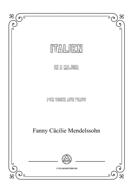 Fanny Ccilie Italien In A Major For Voice And Piano Sheet Music