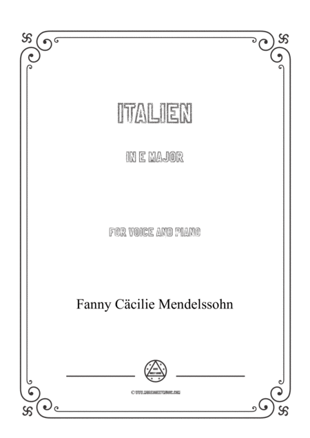 Free Sheet Music Fanny Ccilie Italien In E Major For Voice And Piano