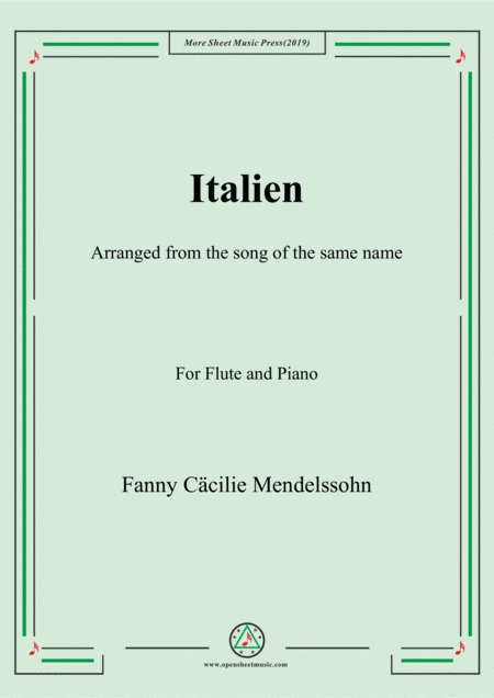 Free Sheet Music Fanny Hensel Italien For Flute And Piano