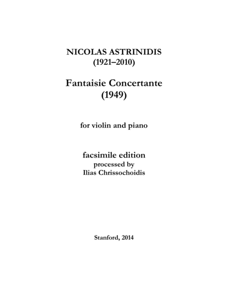 Fantaisie Concertante Sheet Music