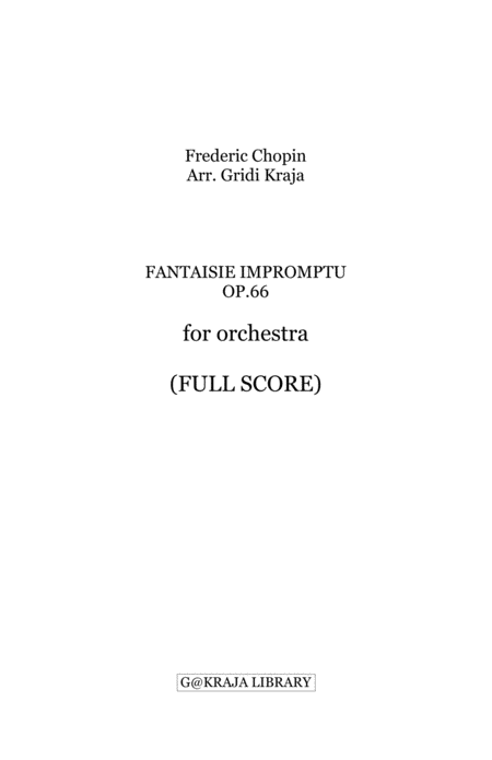 Fantaisie Impromptu Op 66 For Orchestra Full Score And Parts Sheet Music