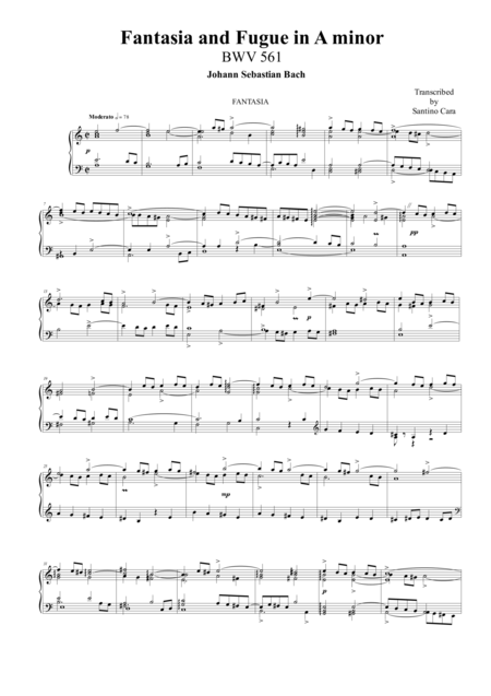 Free Sheet Music Fantasia And Fugue In A Minor Bwv904