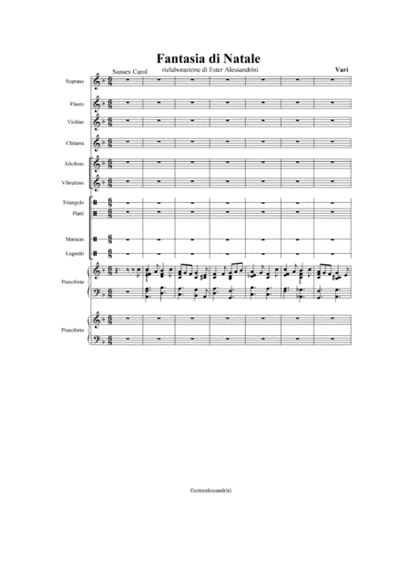 Free Sheet Music Fantasia Di Natale