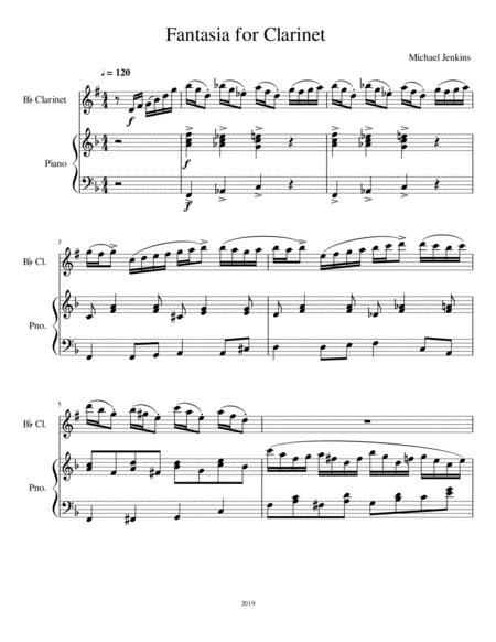 Free Sheet Music Fantasia For Clarinet