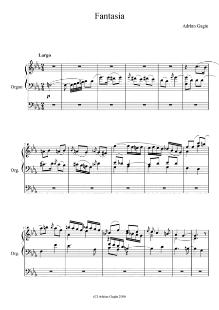 Fantasia For Organ Op 28 Sheet Music