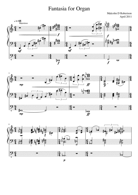 Fantasia For Solo Organ Sheet Music