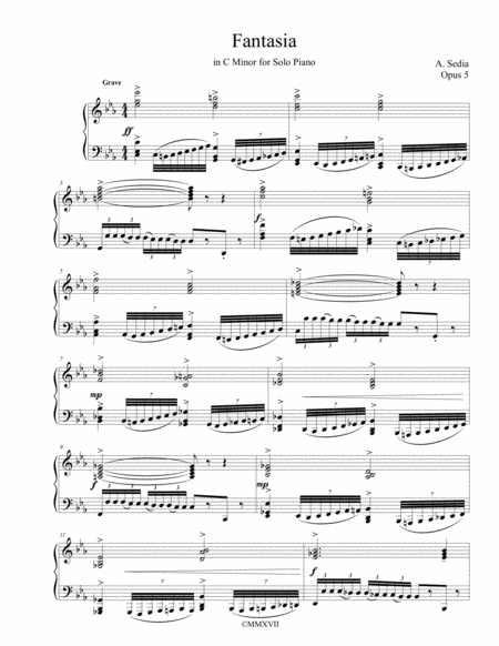 Fantasia In C Minor Op 5 Sheet Music