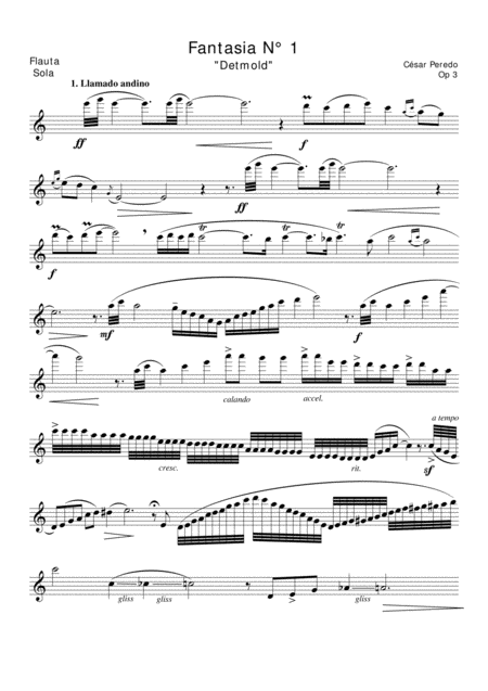 Free Sheet Music Fantasia N 1 Para Flauta Sola Detmold
