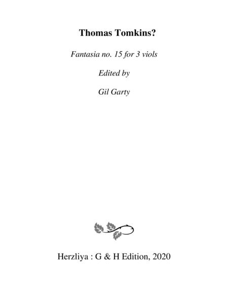 Fantasia No 15 For 3 Viols Sheet Music