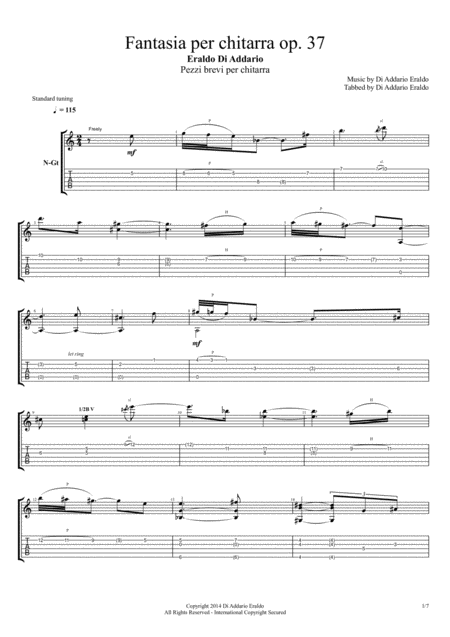 Fantasia Per Chitarra Op 37 Sheet Music