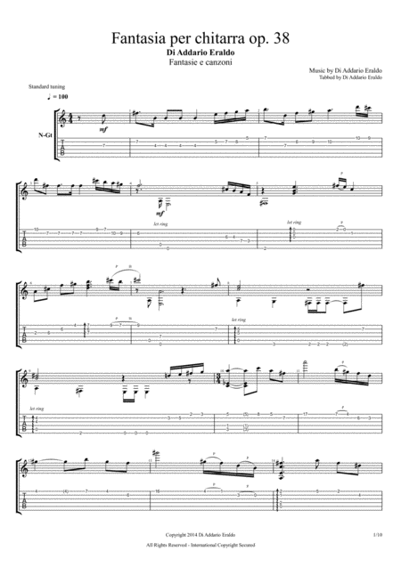 Free Sheet Music Fantasia Per Chitarra Op 38