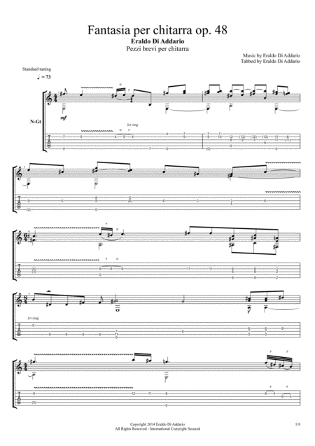 Free Sheet Music Fantasia Per Chitarra Op 48