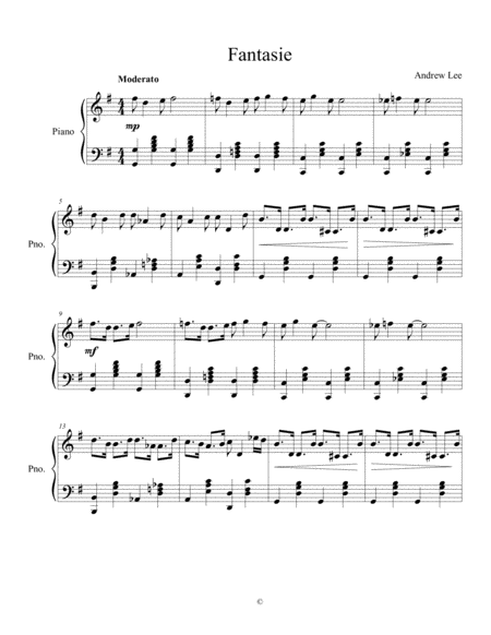 Free Sheet Music Fantasie Andrew Lee