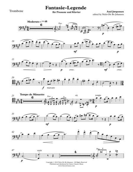 Free Sheet Music Fantasie Legende For Trombone And Piano