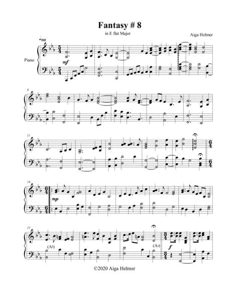 Fantasy 8 I E Flat Major F Piano Sheet Music